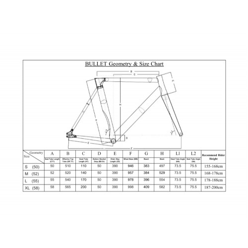 Фреймсет WEAPON BULLET Aero Track Glossy Black